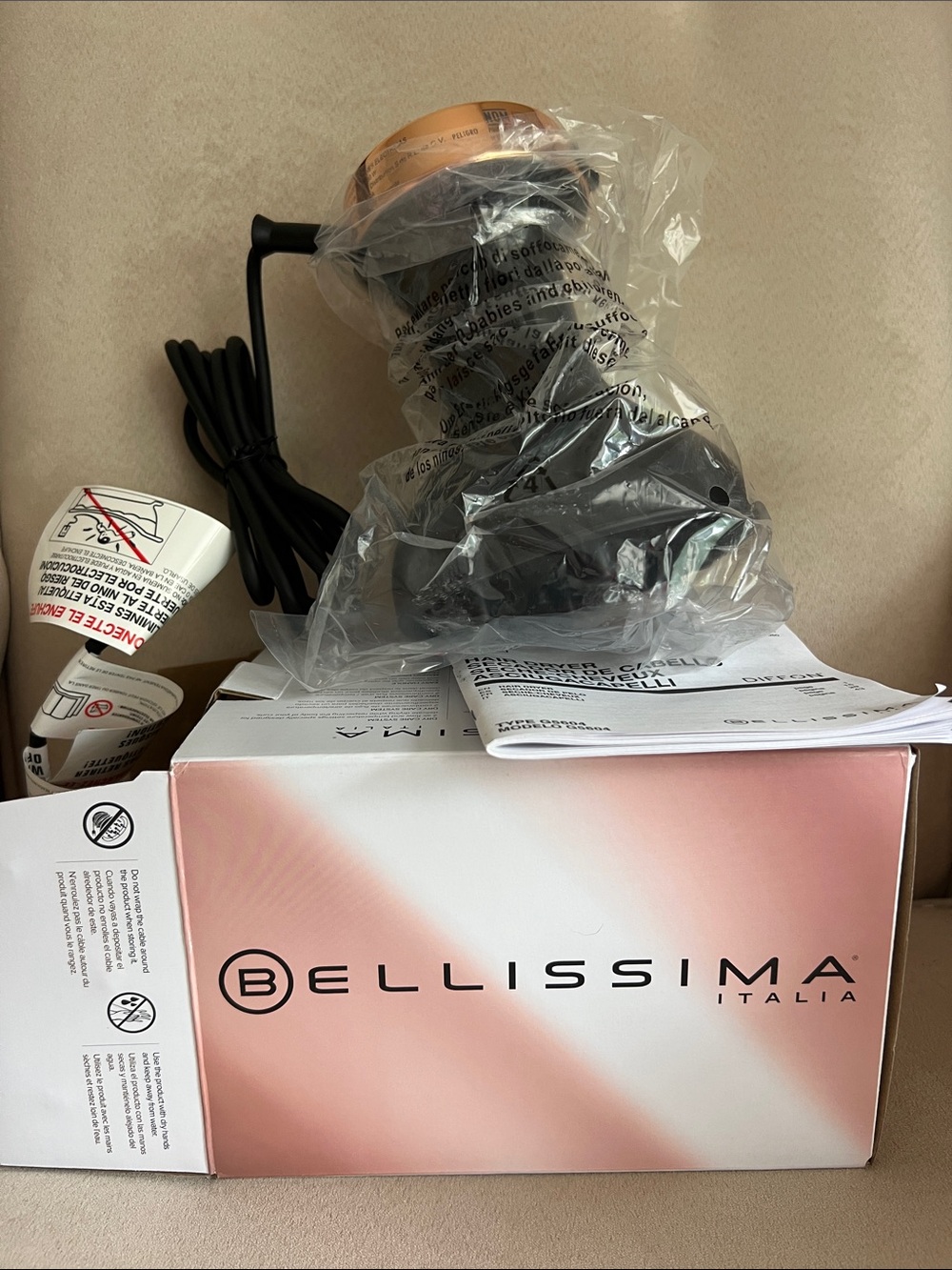 NIB Bellissimma Diffion Ceramic Curly Hair Dryer